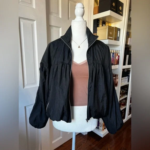 Free People Balloon Bomber Jacket women black Size XS - Picture 5 of 15